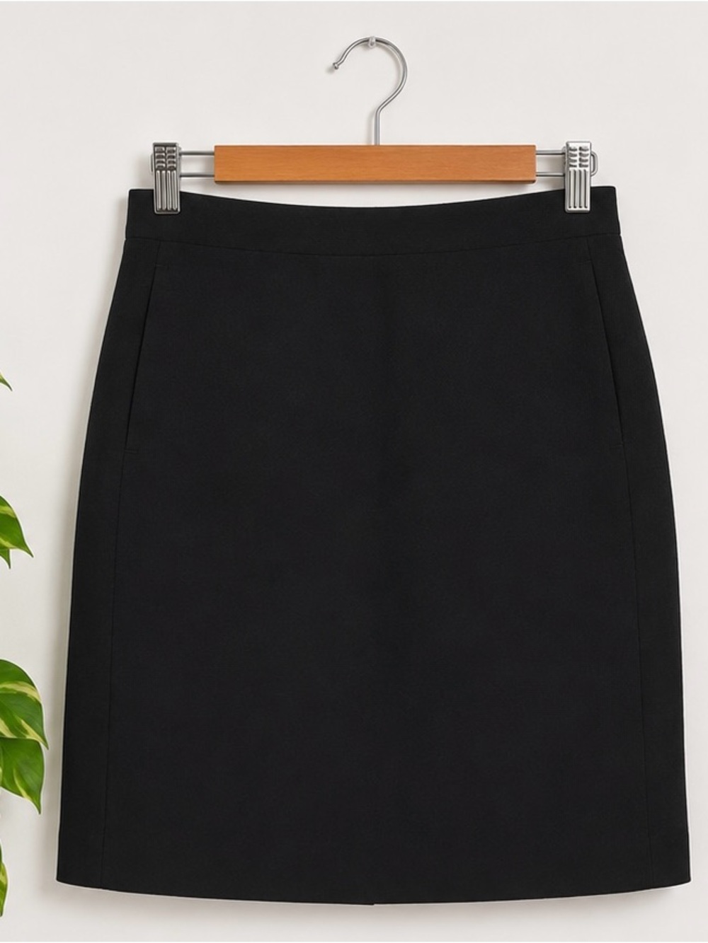 J. Crew Black Tailored Pencil Skirt